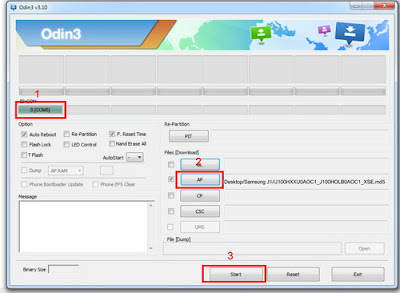Cara Flash Samsung Galaxy J1 dengan Odin3 v3.10.0