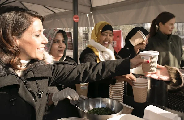 Princess Marie of Denmark attended a soup selling (Send Flere Krydderier) activity organized for the benefit of world's poorest women in the city center of Copenhagen.