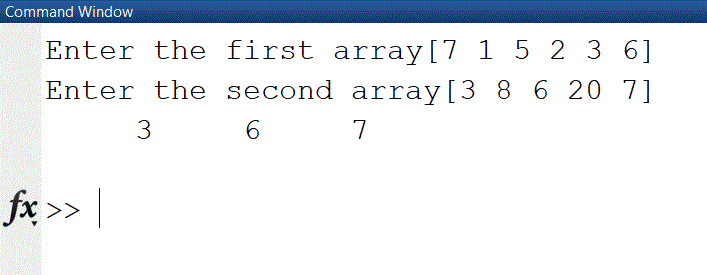 Intersection of 2 sets using MATLAB - MATLAB Programming