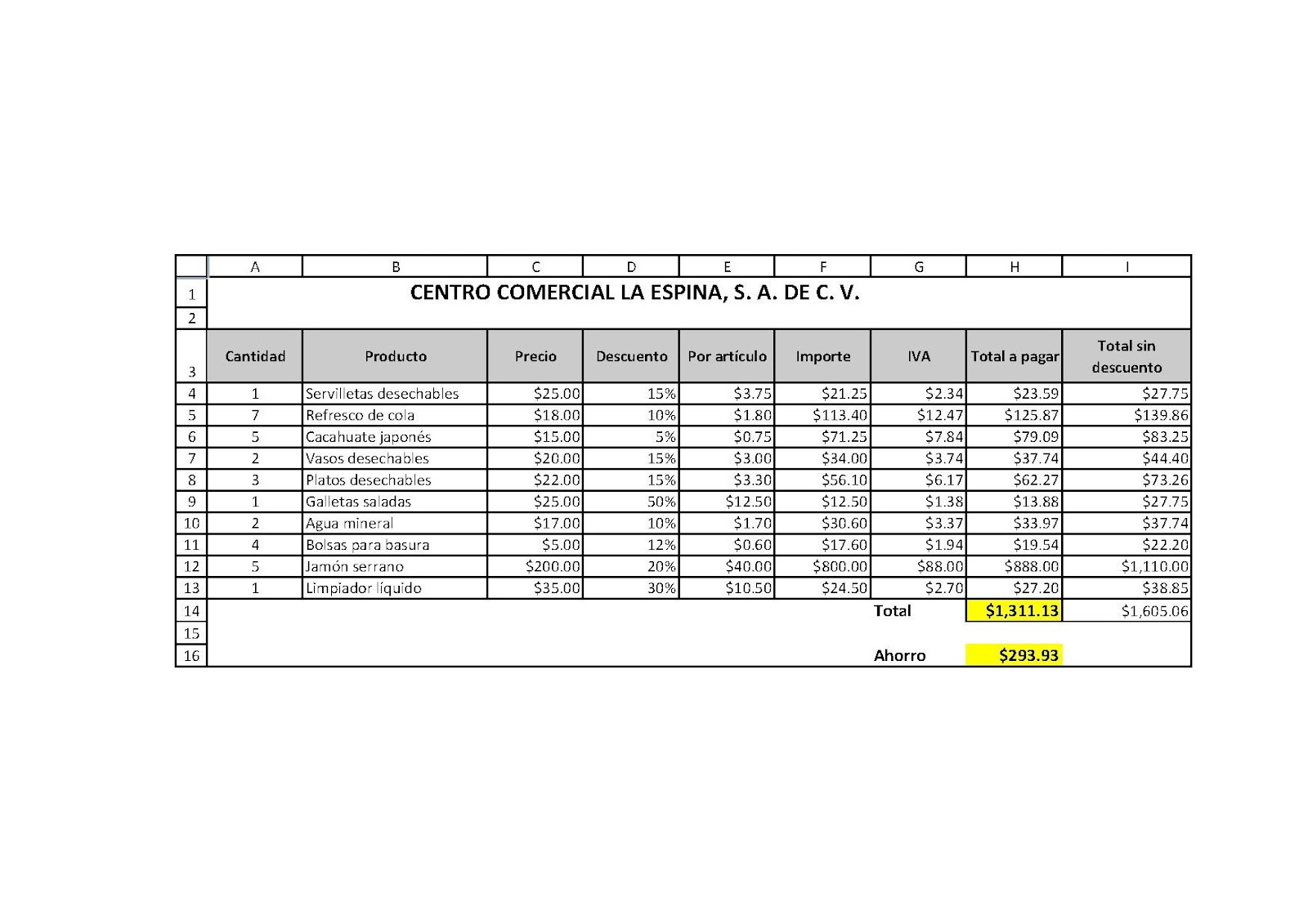 Practicando Excel 2012