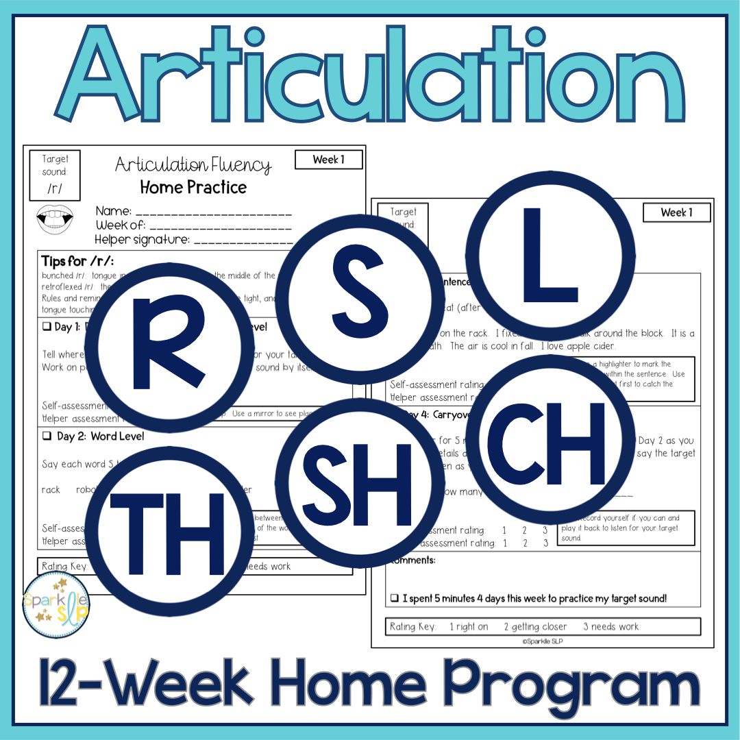 Articulation Therapy Home Program Sparklle SLP