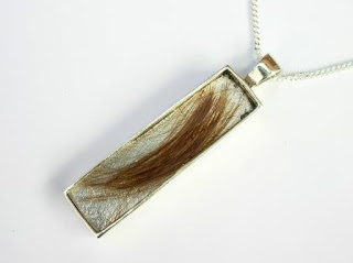 Sterling silver oblong pendant for horse hair