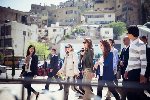 Queen Rania of Jordan visited the Amman Design Week venue in downtown Amman