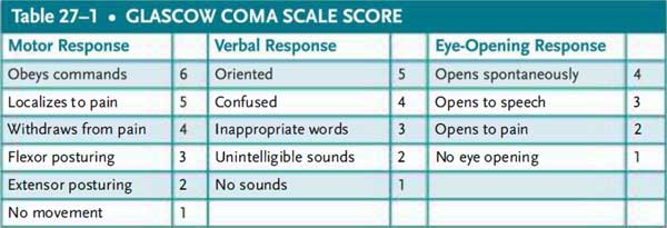 glascow coma scale score