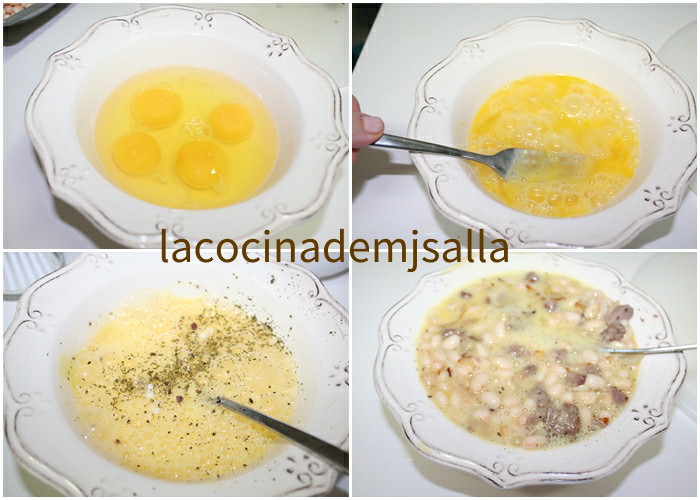 TORTILLA DE BUTIFARRA BLANCA Y JUDIAS