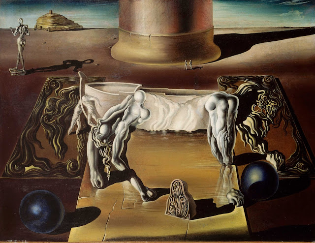 Сальвадор Дали - Пароноидальная женщина-лошадь (Незримая спящая женщина, лев и лошадь). 1930