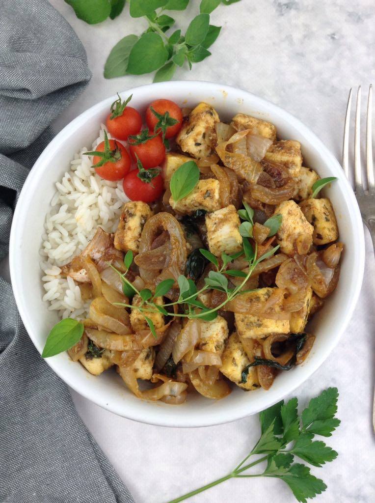 Tofu de escabeche (proteico;vegan)