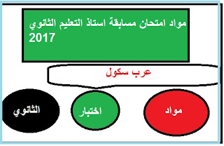 مواد امتحان مسابقة استاذ التعليم الثانوي 2017
