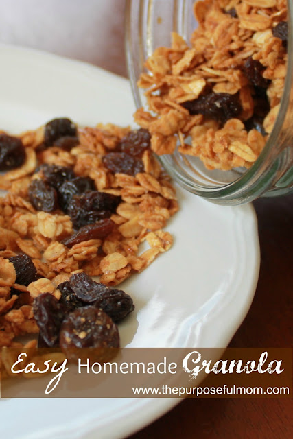 Make this easy homemade granola recipe for breakfast--kids can help too!
