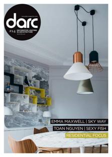 darc magazine. Decorative lighting in architecture 14 - January & February 2016 | ISSN 2052-9406 | TRUE PDF | Bimestrale | Professionisti | Architettura | Design | Illuminazione | Progettazione
darc magazine is a dedicated international magazine focused on decorative lighting design in architecture. Published five times a year, including 3d – our decorative design directory, darc delivers insights into projects where the physical form of the fixtures actively add to the aesthetic of a space. In darc magazine, as with sister title mondo*arc, our aim remains as it has always been: to focus on the best quality technology, projects and products and to hear from those on the forefront of creative design.