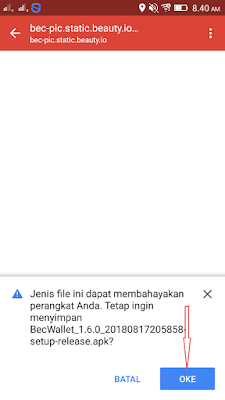 cara download aplikasi bec wallet 