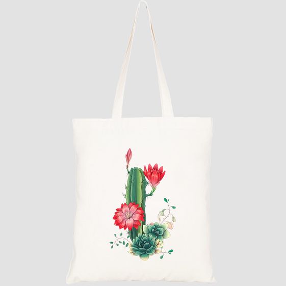 TÚI VẢI TOTE CANVAS IN HÌNH CARD WITH CACTUSES SUCCULENTS SET HT193 – HTFASHION