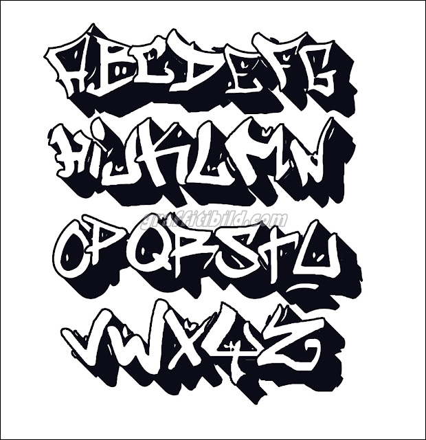 10 Coole Graffiti ABC Buchstaben Ausdrucken Kostenlos - Graffiti