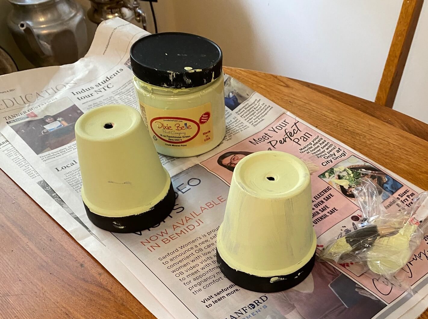 Spring Decor With Dollar Tree Pots, Boxes, Floral Stems, and Seed