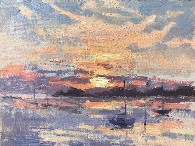#405 ‘Sunrise, Langstone Harbour’ 18x24cm