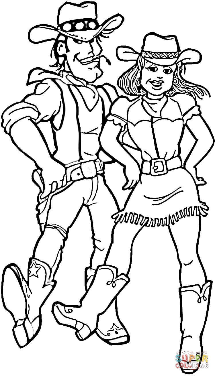 Cowboy Cowgirl Coloring Pages | Coloring Pages