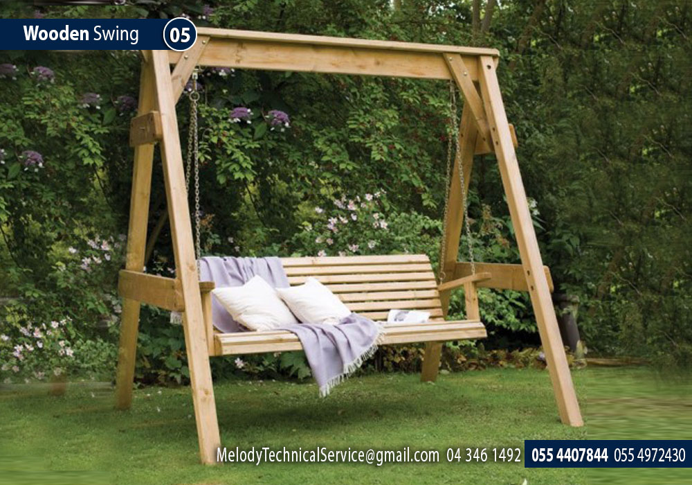 Melody Wooden Swing in Dubai | Modern Outdoor Swing in Dubai | Swing