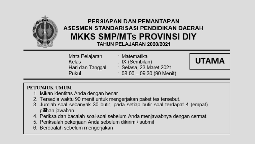 Soal Asli ASPD DIY 2021 [Soal Persiapan dan Pemantapan] - Fastest-Math