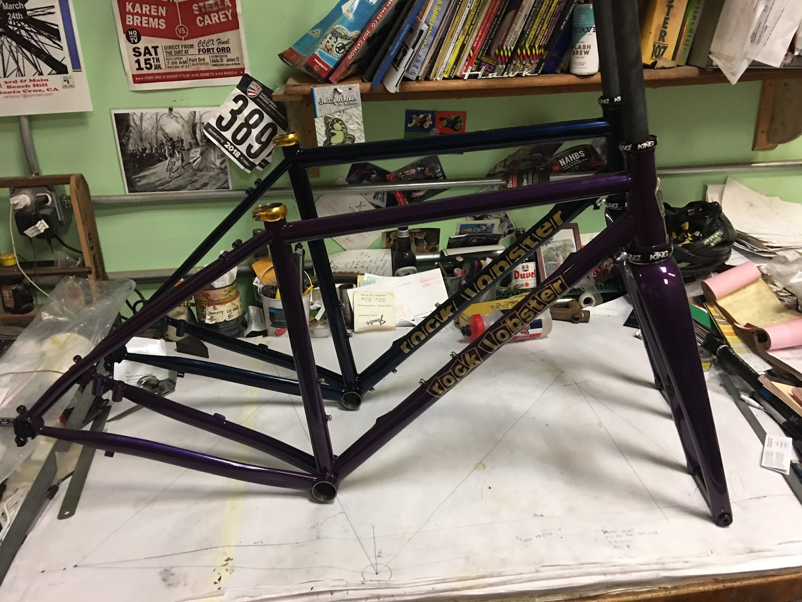 what's up in Santa Cruz Two steel gravel frames with custom head badges