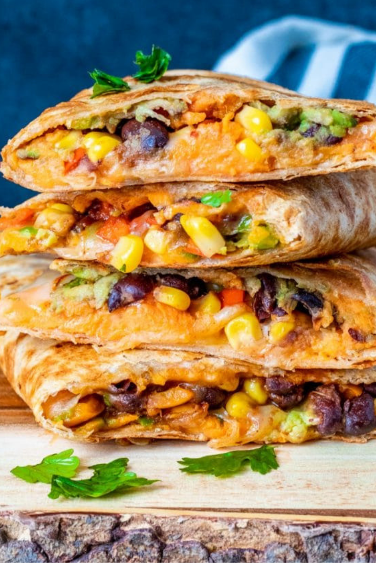VEGETARIAN QUESADILLAS WITH BLACK BEANS AND SWEET POTATO
