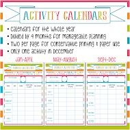 Activity Calendars - 4 months