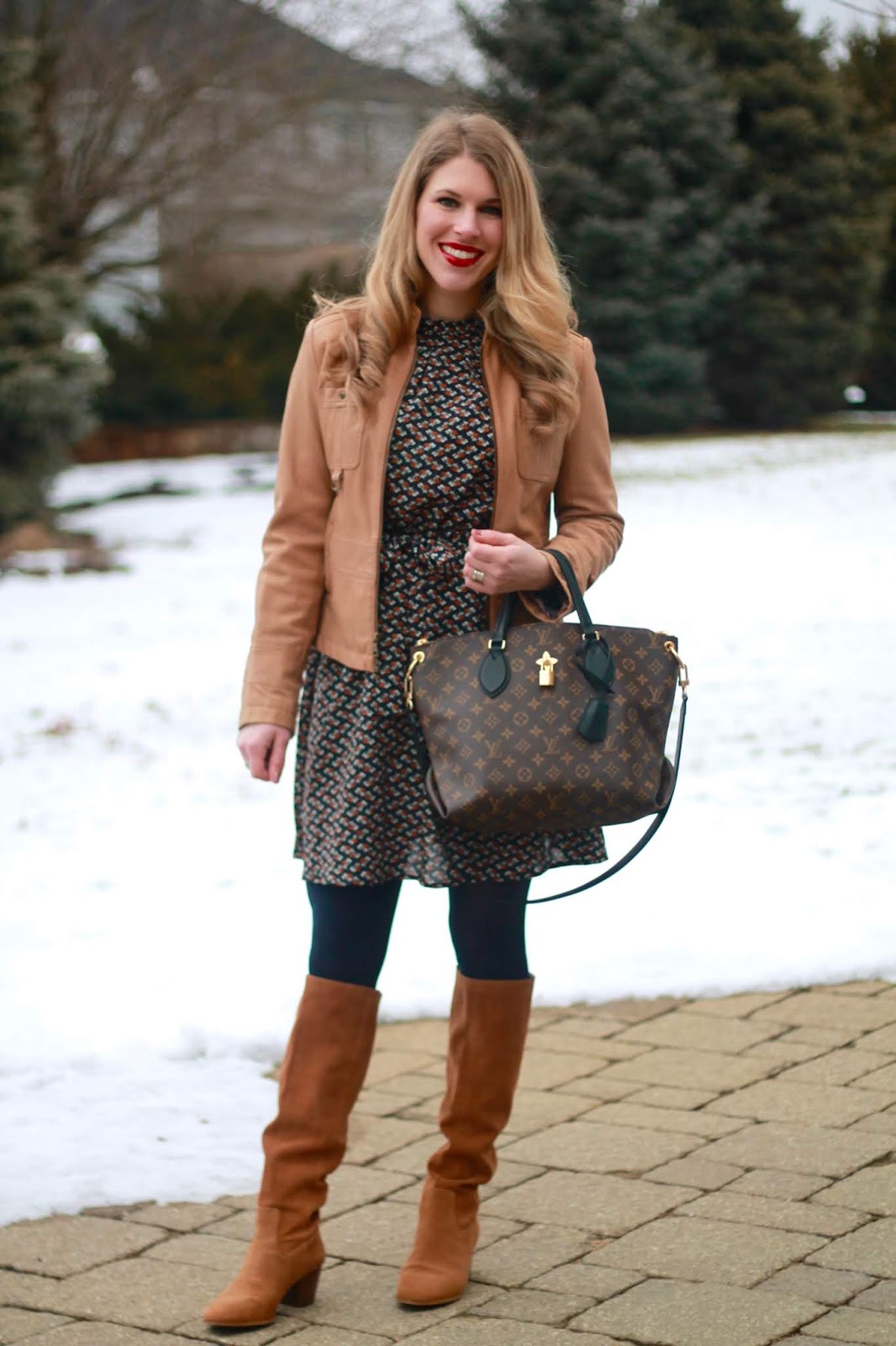 Floral Dress and Moto Jacket & Confident Twosday Linkup - I do deClaire