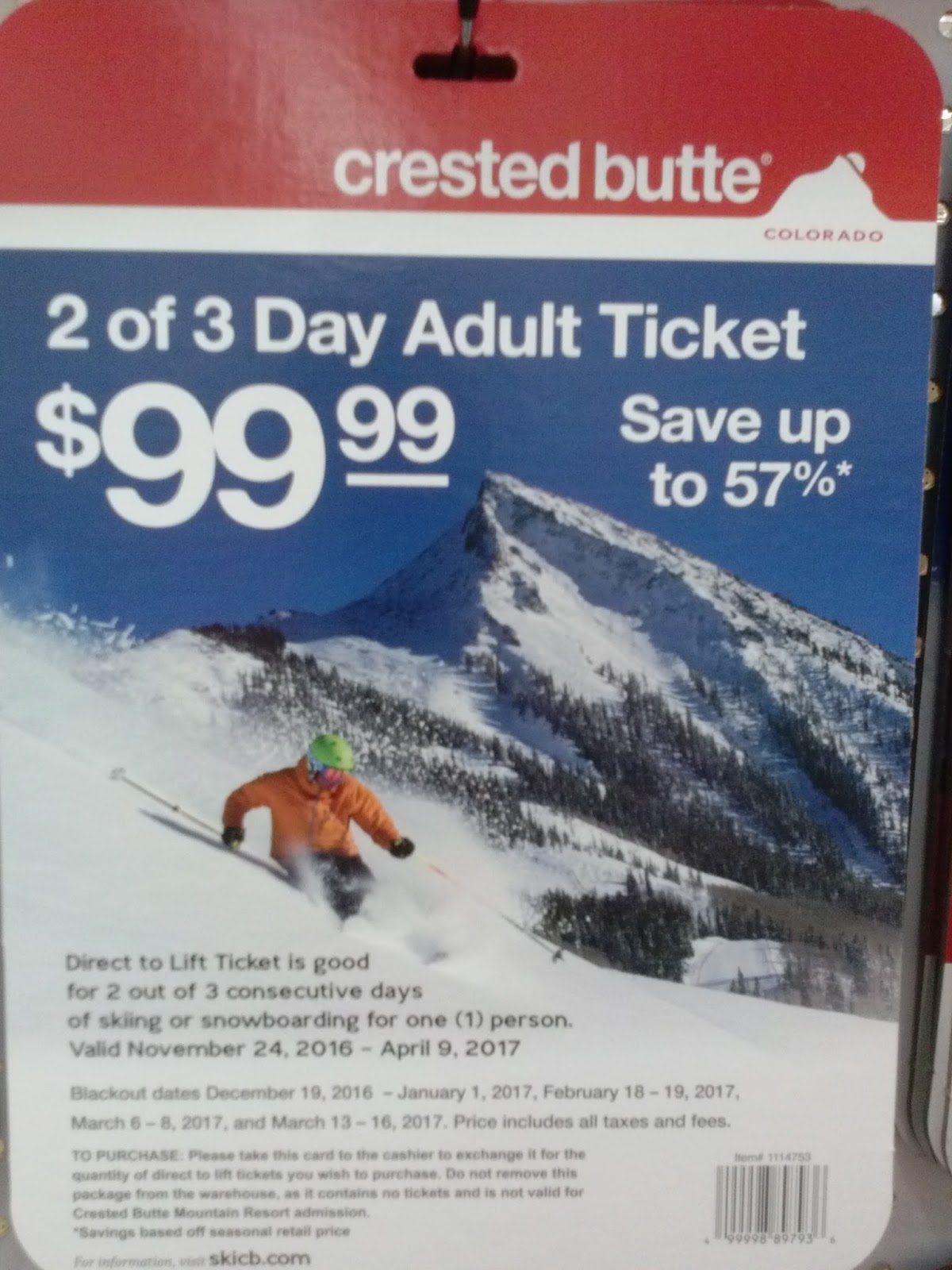 Crested E Lift Tickets Are Now Available In Costco At Least The Denver Metro Locations I Found Below Offer Thornton