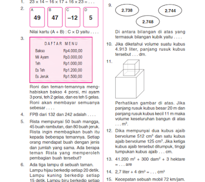 Latihan soal untuk SD/MI