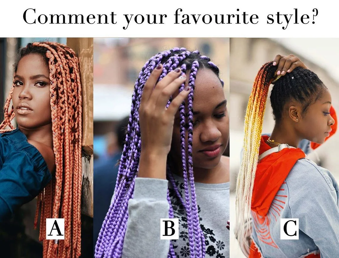 Box braids styled ideas