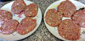 pork and apple burgers ready to be cooked