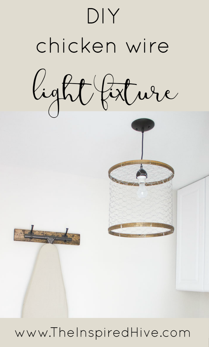 How to make a rustic laundry room light fixture out of chicken wire
