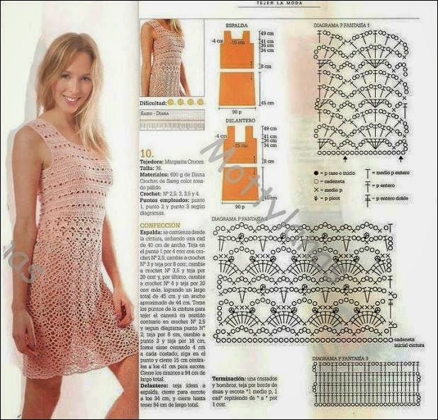 Bello vestido crochet explicado paso a paso + esquemas