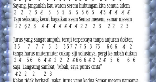Not Pianika Jaran Goyang Nella Kharisma Not Pianika Lagu