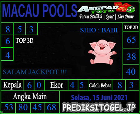 Prediksi Toto Macau Selasa 15 Juni 2021 Prediksi Togel Jp Terpercaya Jitu