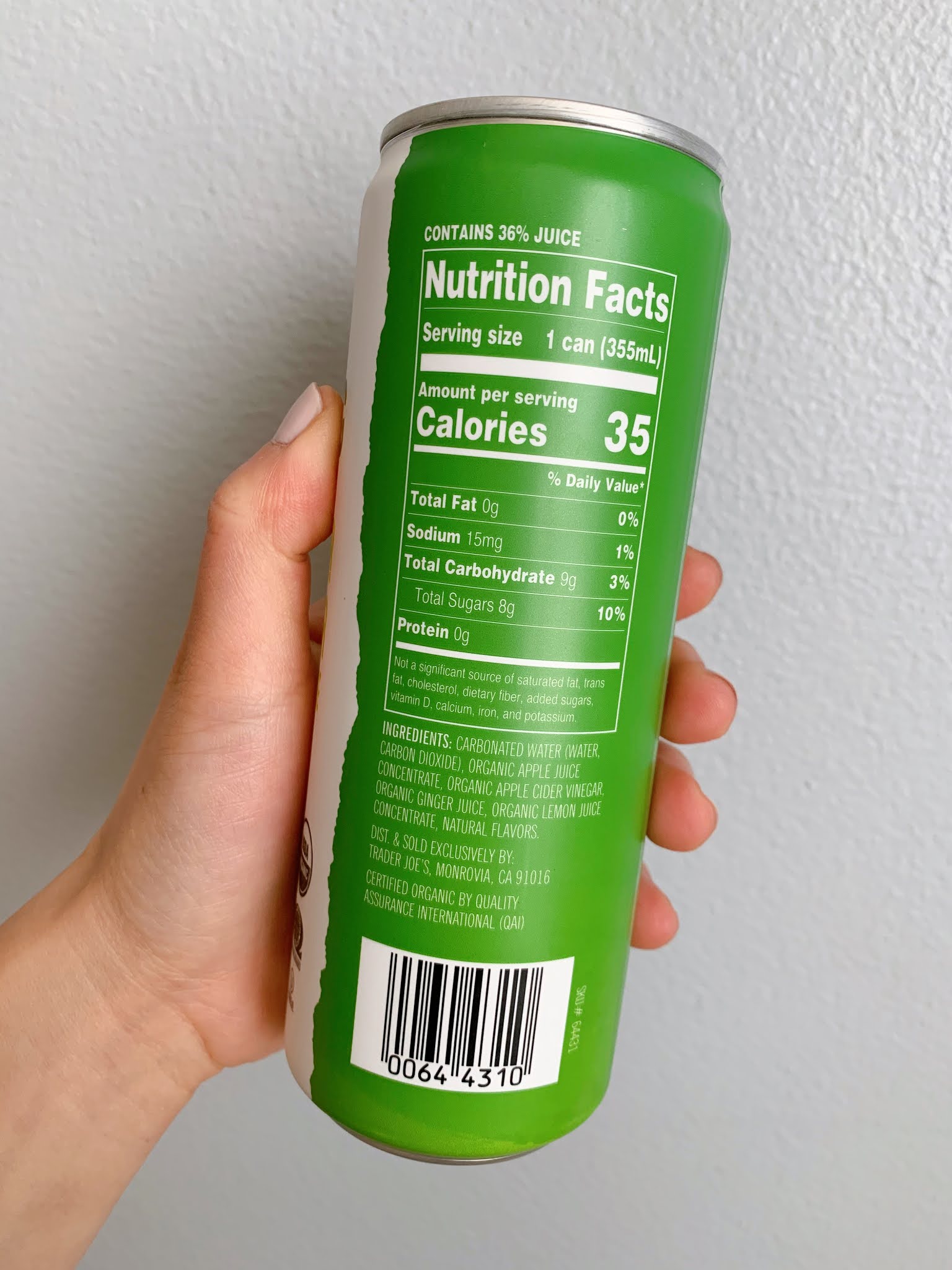 Trader Joe's Organic Sparkling Apple Cider Vinegar Beverage Ginger