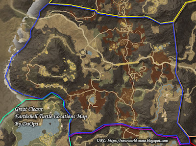 Great Cleave earthshell turtle locations map