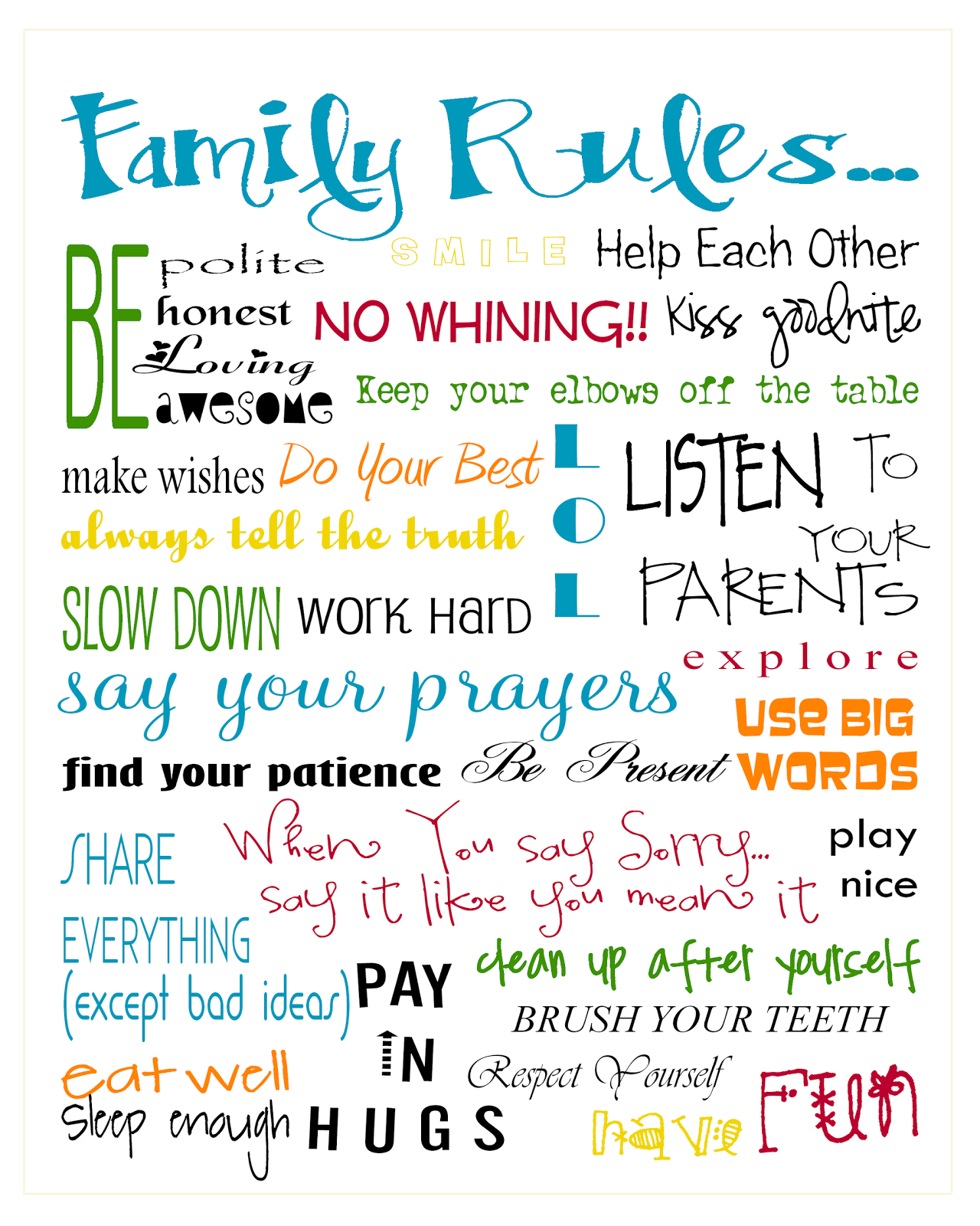 House Rules Printable