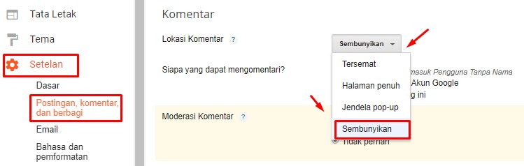 Cara Menghilangkan Kolom Komentar Blogspot - BosHJN