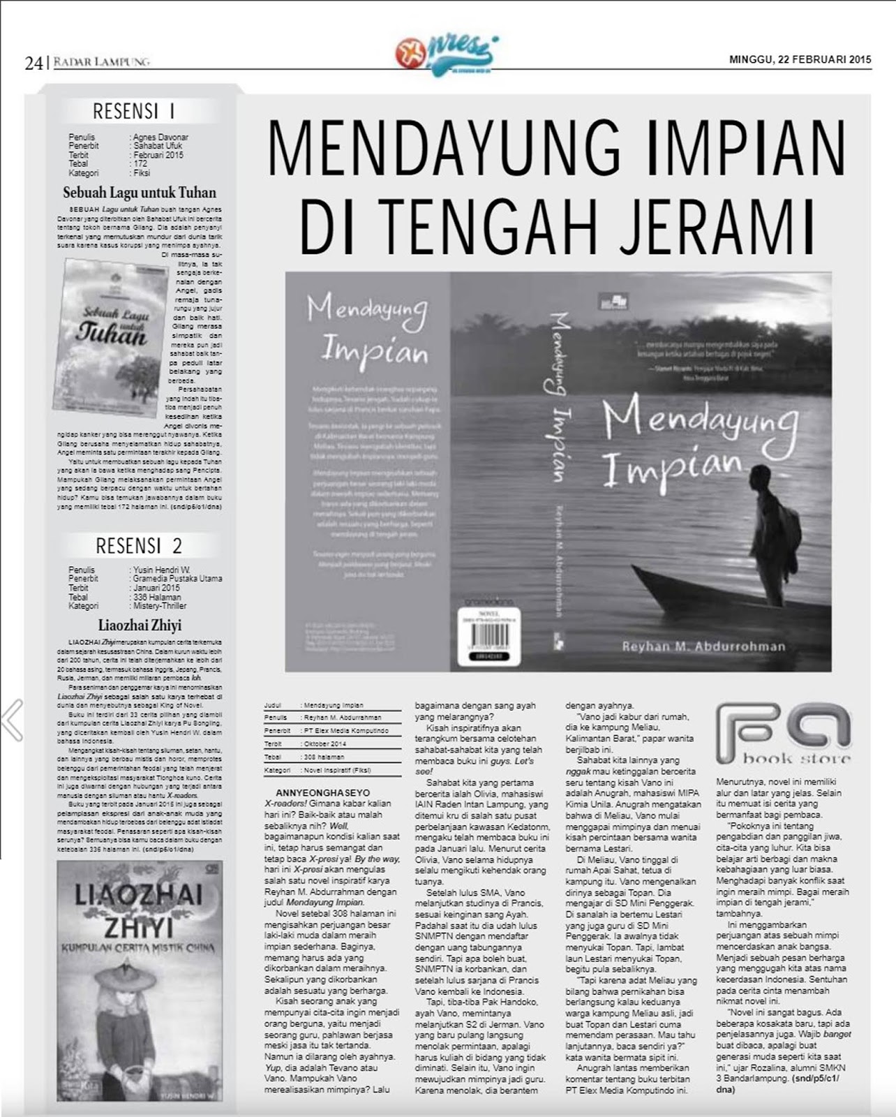Mendayung Impian Di Tengah Jerami Tentang Novel Mendayung Impian Reyhan M Abdurrohman