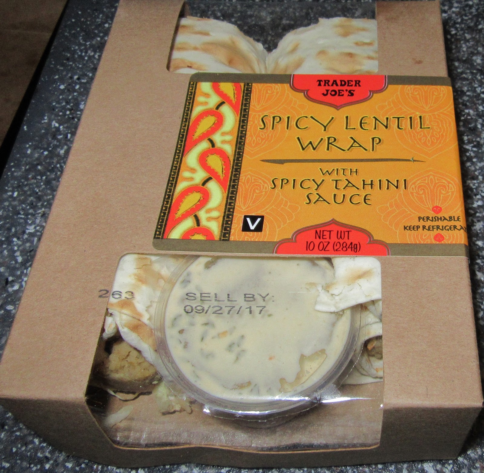 Sonovabob Trader Joe's Spicy Lentil Wrap with Spicy Tahini Sauce