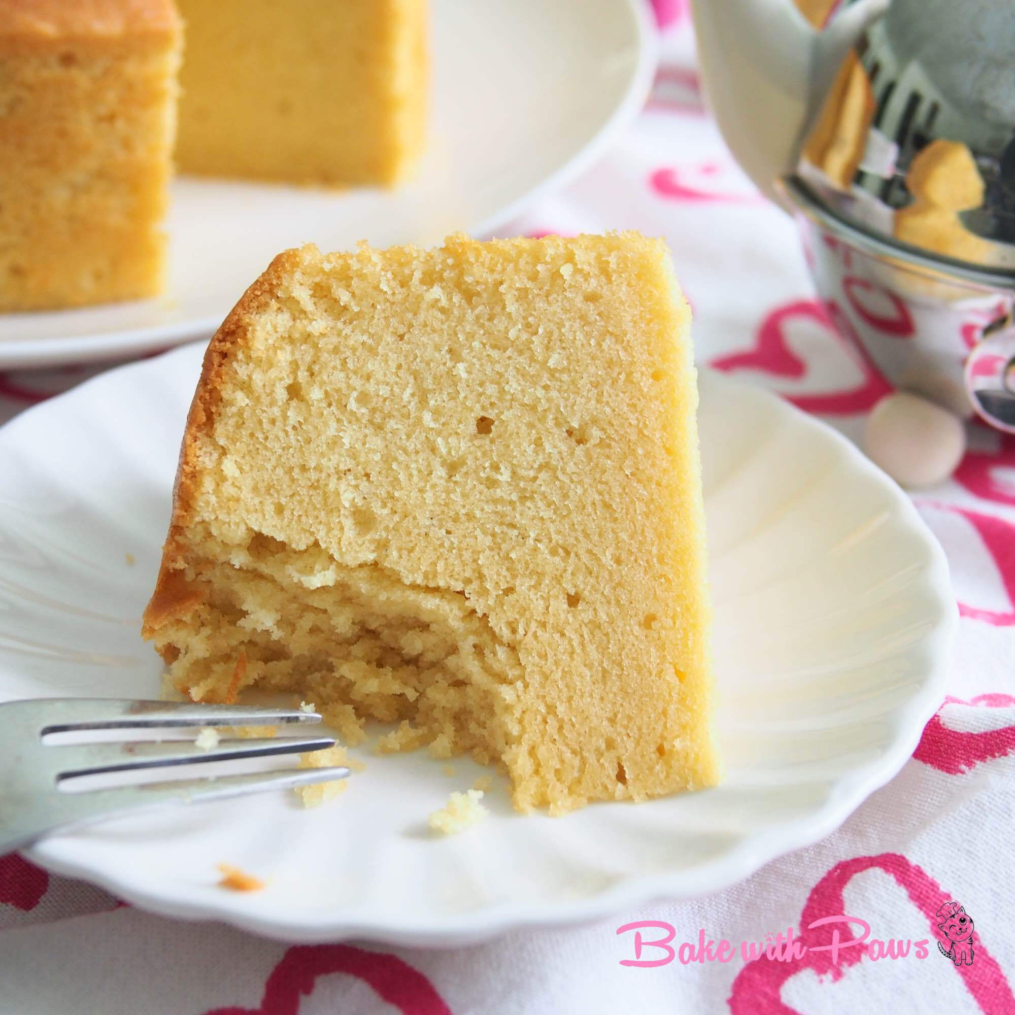 Butter Cake (Low Sugar, Soft and Fluffy) BAKE WITH PAWS