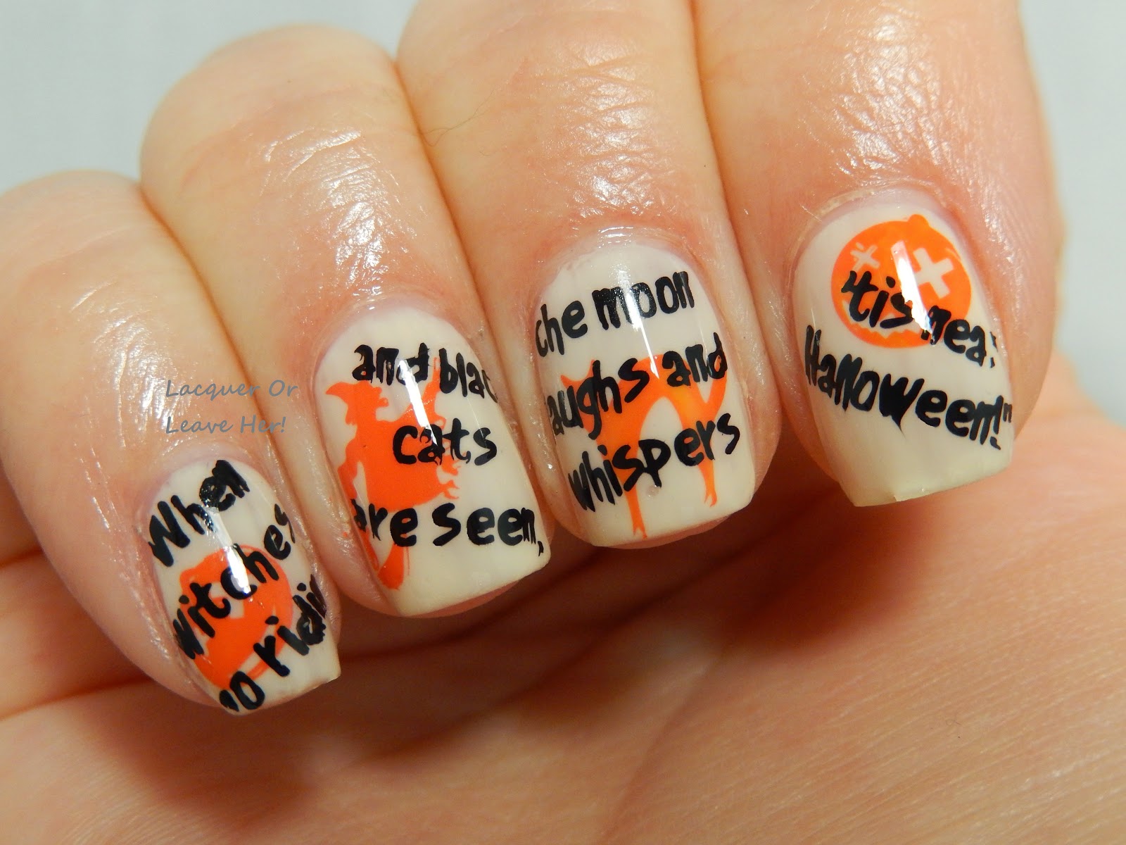 Lacquer or Leave Her!: NOTD: Whimsical Halloween Poem mani with ...