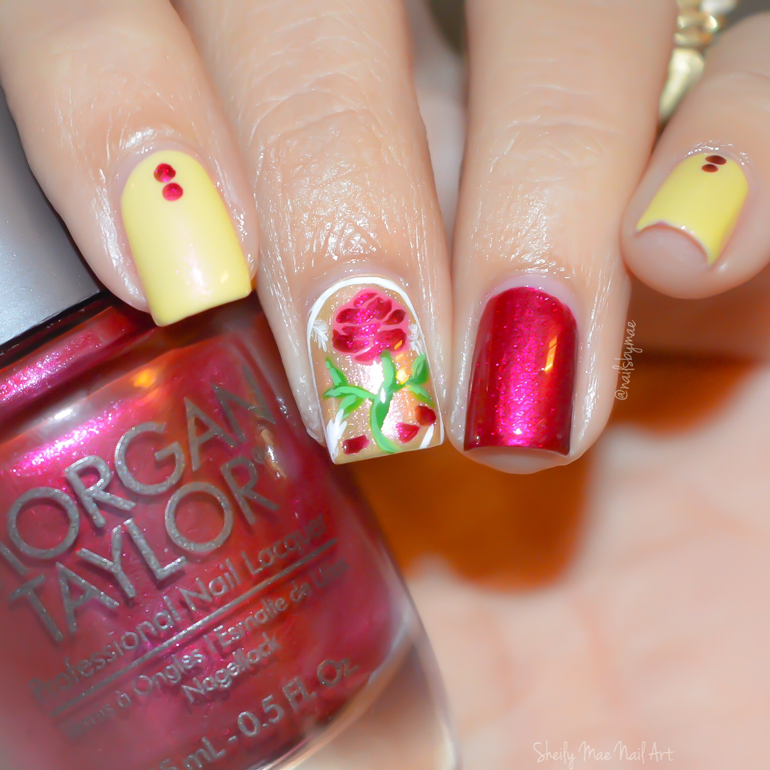Beauty and the Beast Inspired Nail Art - Sheily Mae Nail Art