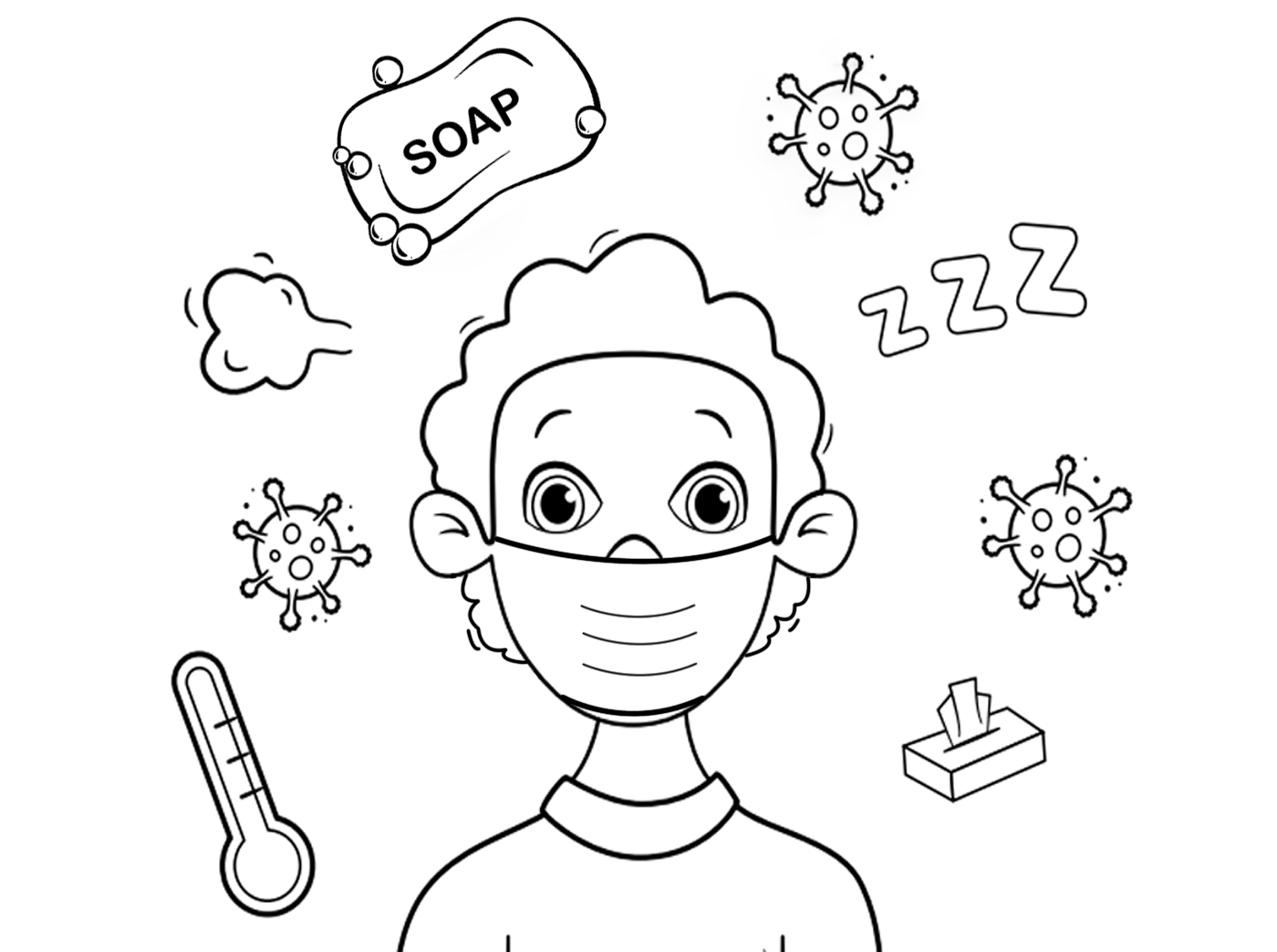 Coloring Page | Coronavirus Drawing/Coloring For Awareness | Hand Wash