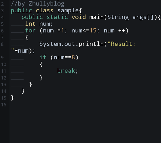 Break statement in Java
