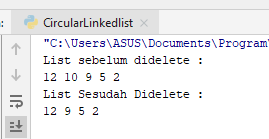 Program Python Delete Circular Linked list - GF Koding