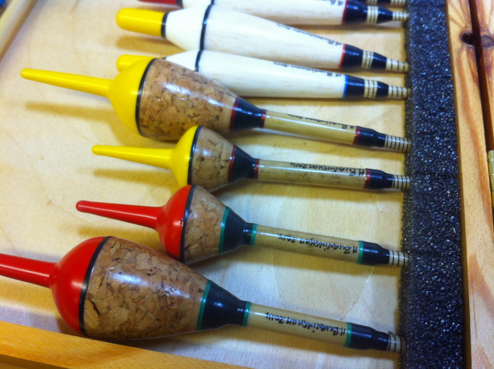 Handmade Fishing Floats by Mark Burningham. Box set of floats for both