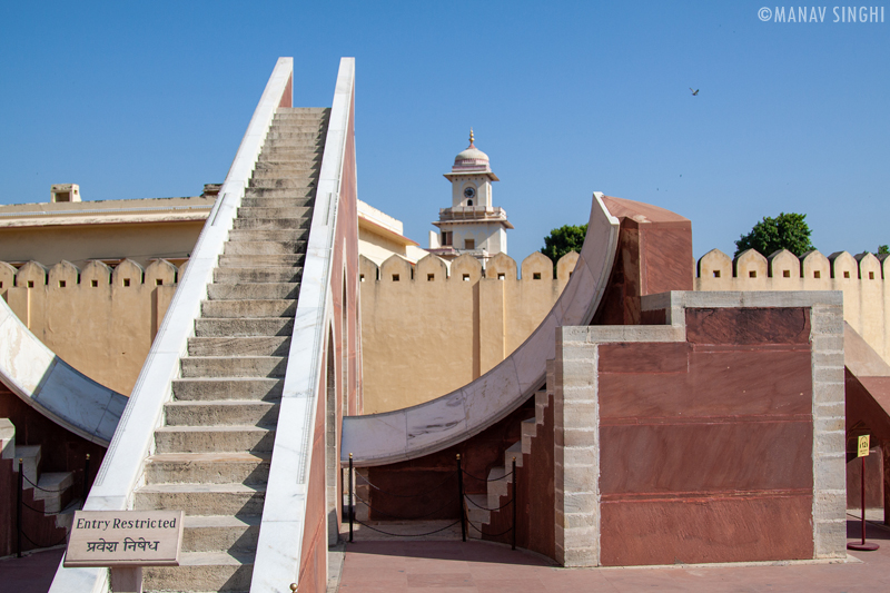 Laghu Samrat Yantra with the Clock Tover of City Palace in Background.