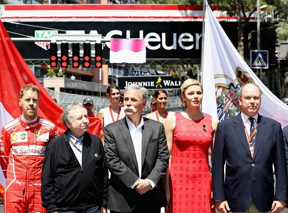 Prince Albert, Princess Charlene, Pierre Casiraghi, Beatrice Borromeo, Andrea Casiraghi, Tatiana Santo Domingo, Sasha and India at Monaco Formula 1 Grand Prix