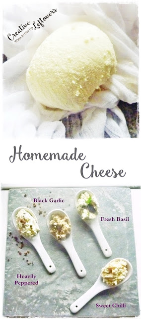 flavored homemade cheeses from sour milk